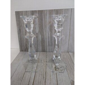Bohemia Imperial Crystal Candle Holders Lead Czech Republic Set of 2